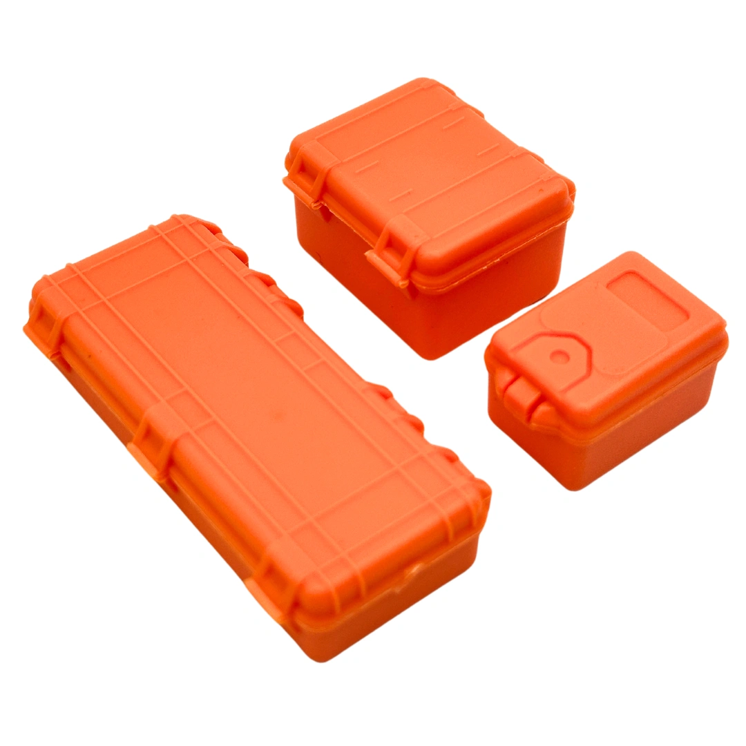 RC Crawler Toolboxes 1/24 1/18 Orange Accessory Set 3 Pack